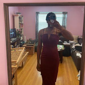 Charlotte Russe Maroon Midi Dress